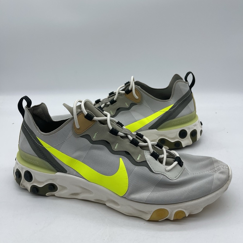 Nike React Element 55 BQ6166-009 Men's Size 12.5 Running Shoes Spruce Volt